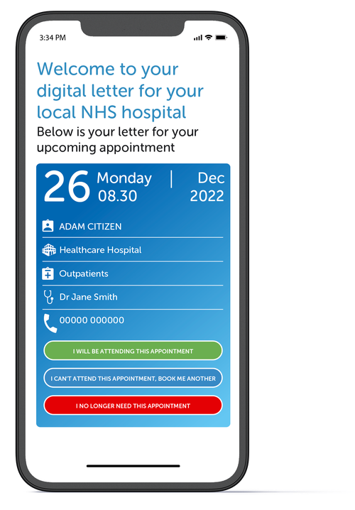 Patient portal for digital appointment letters