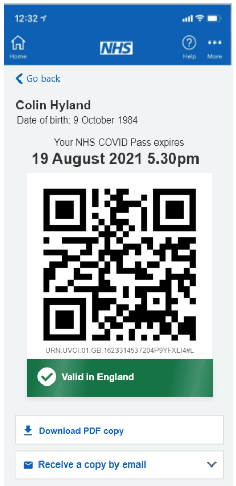 Using the NHS COVID Pass at an event in England as part of the Events  Research Programme - NHSX